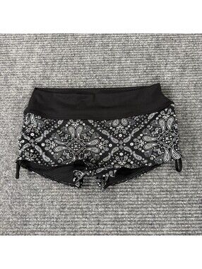 PINK Victoria Secret Sport Womens Size S Paisley Shorts Cinch Leg